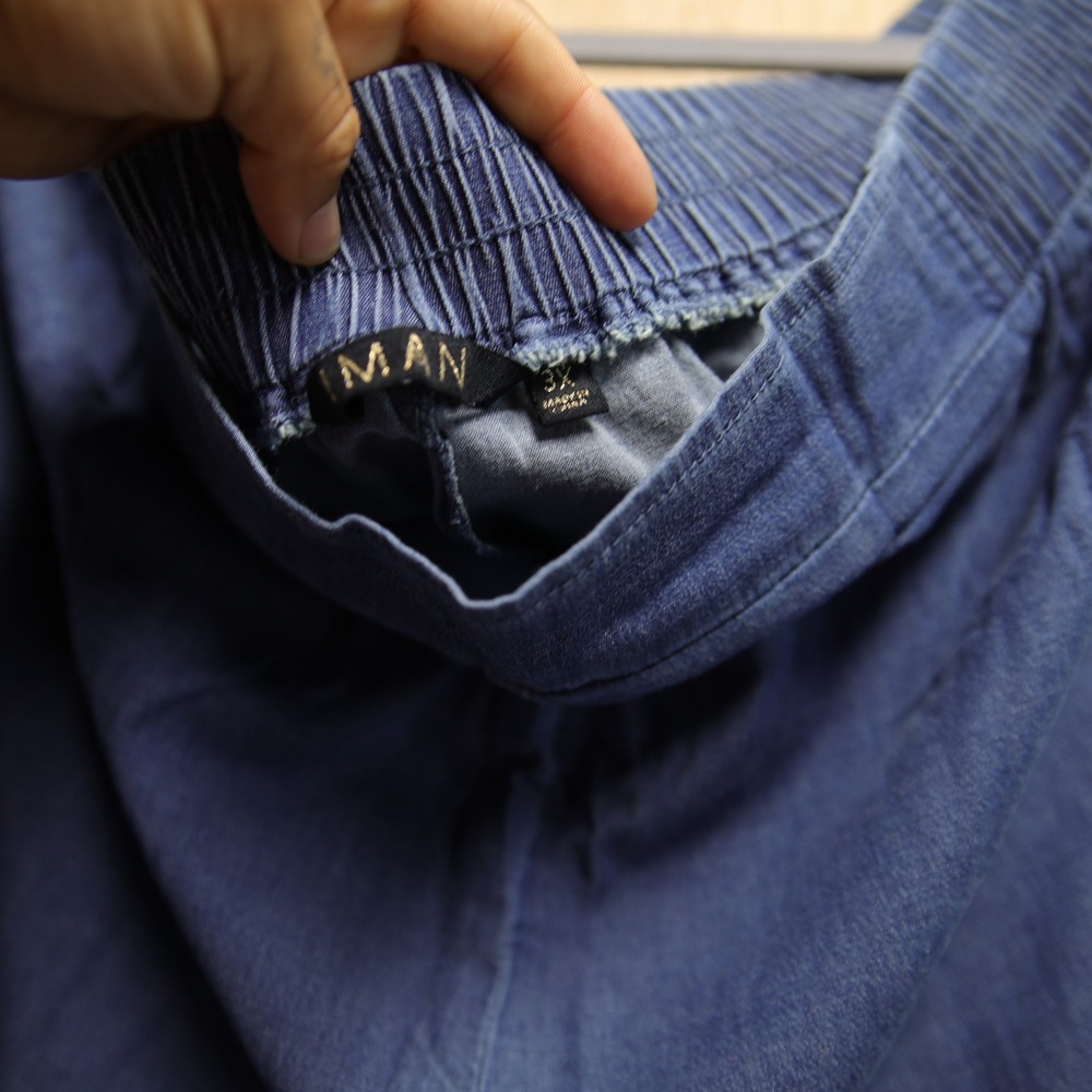 IMAN Global Chic Blue Chambray Wide Leg Elastic Waist Pants 3X NEW - Picture 7 of 7